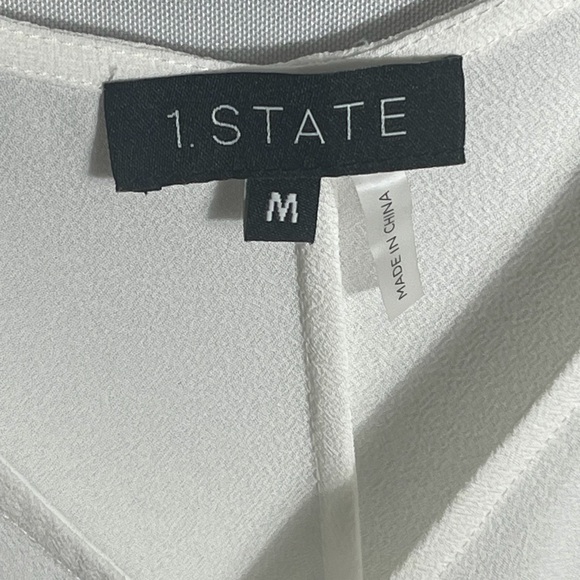 1. State White Tie Front Camisole Top Size M Adjustable Straps NWT - Picture 3 of 8